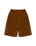 Pleated Suede Shorts