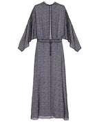 PolkaDot Batwing Silk Maxi Dress
