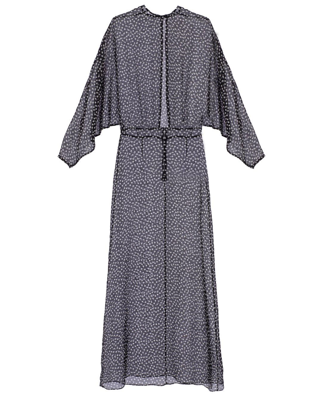 PolkaDot Batwing Silk Maxi Dress