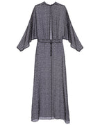 PolkaDot Batwing Silk Maxi Dress