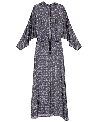 PolkaDot Batwing Silk Maxi Dress