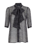 PolkaDot Bow Silk Shirt