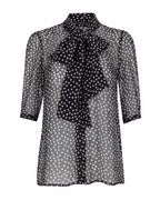 PolkaDot Bow Silk Shirt