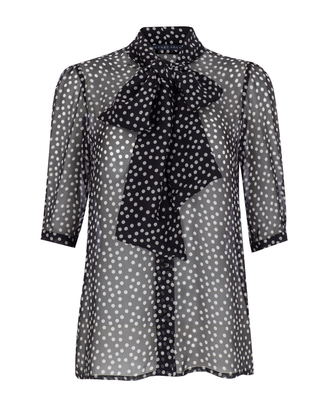 PolkaDot Bow Silk Shirt