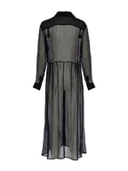 Polkadot Silk Chiffon Shirt Dress