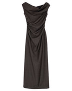Ruched Maxi Wool Dress