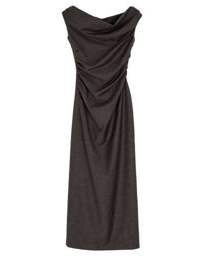 Ruched Maxi Wool Dress