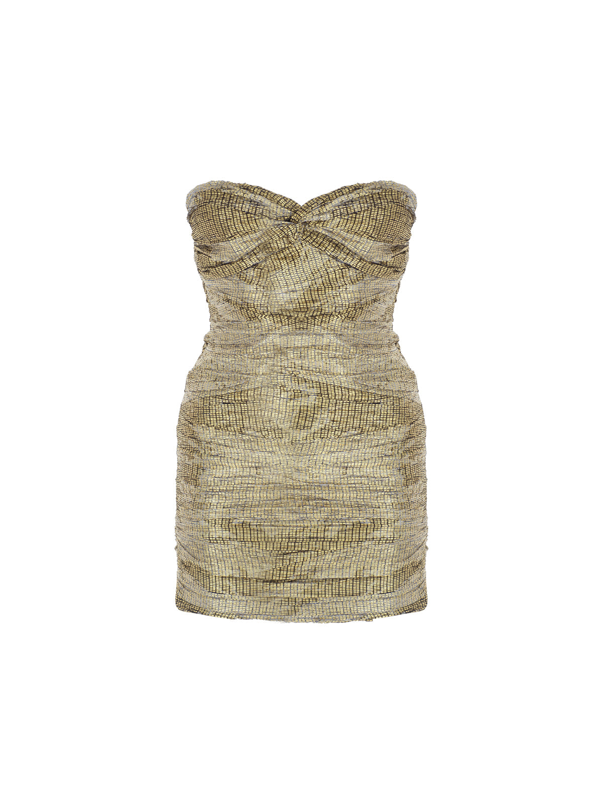 Ruched Mini Chiffon Dress