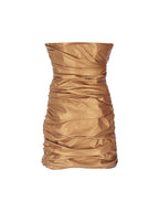 Ruched Mini Leather Dress