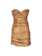 Ruched Mini Leather Dress