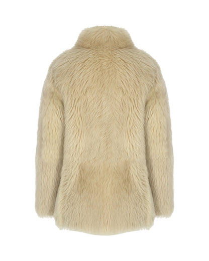 Shearling Jacket with Leather Sleeves