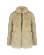 Shearling Jacket with Leather Sleeves