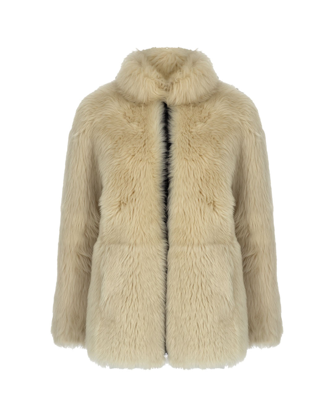 Shearling Jacket with Leather Sleeves