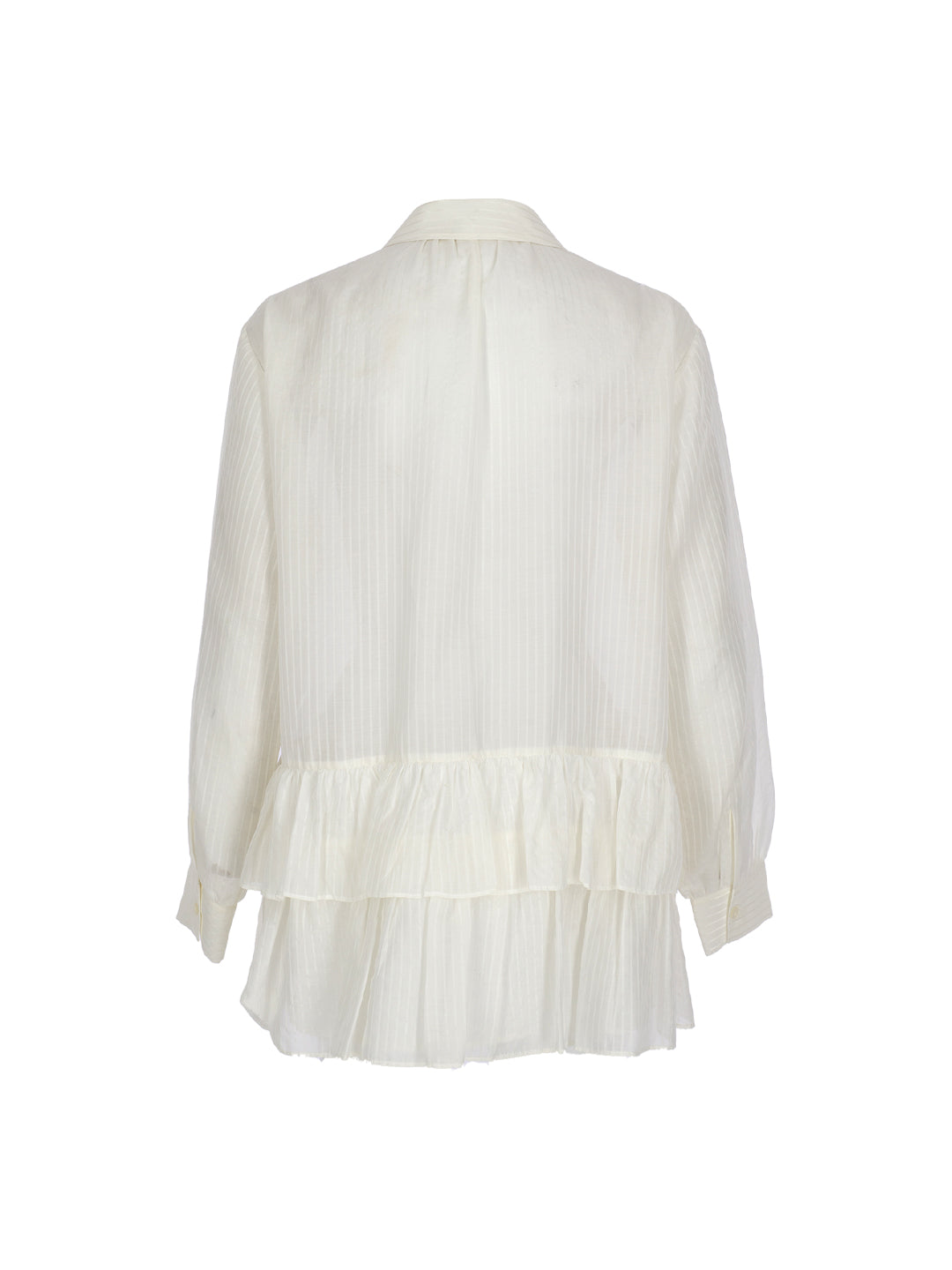 Silk Cotton Frilled Shirt Dress