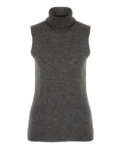 Sleveless Cashmere Turtleneck Top