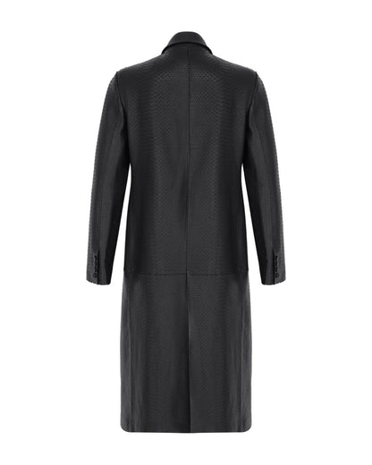 Snakeprint Leather Coat