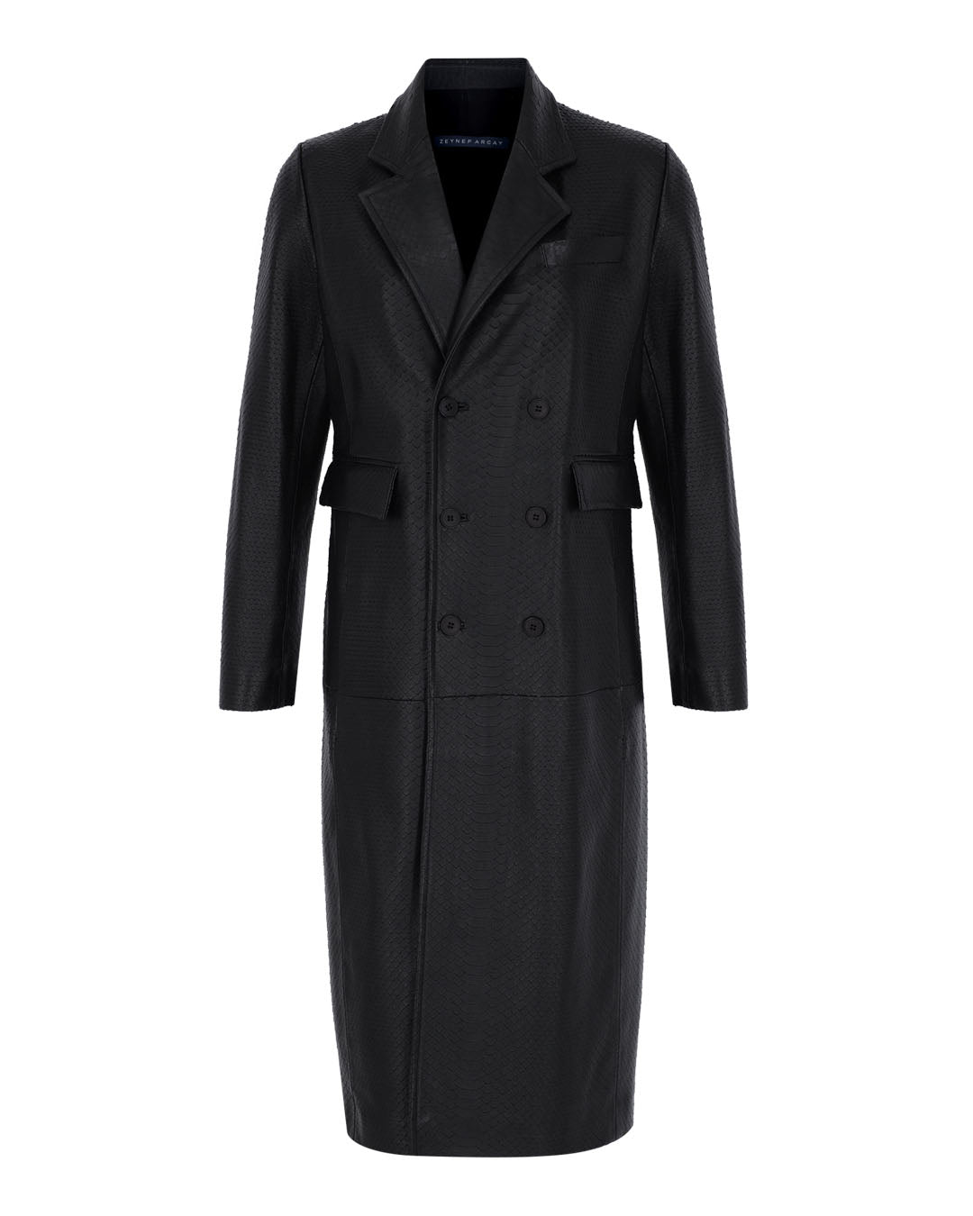 Snakeprint Leather Coat