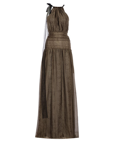Snakeprint Silk Helen Dress