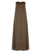Snakeprint Silk Strapless Dress