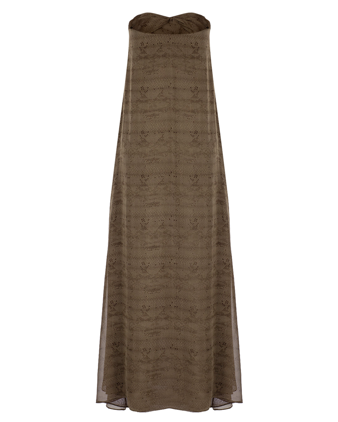 Snakeprint Silk Strapless Dress