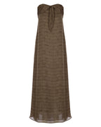 Snakeprint Silk Strapless Dress