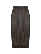 Snapped Maxi Leather Skirt