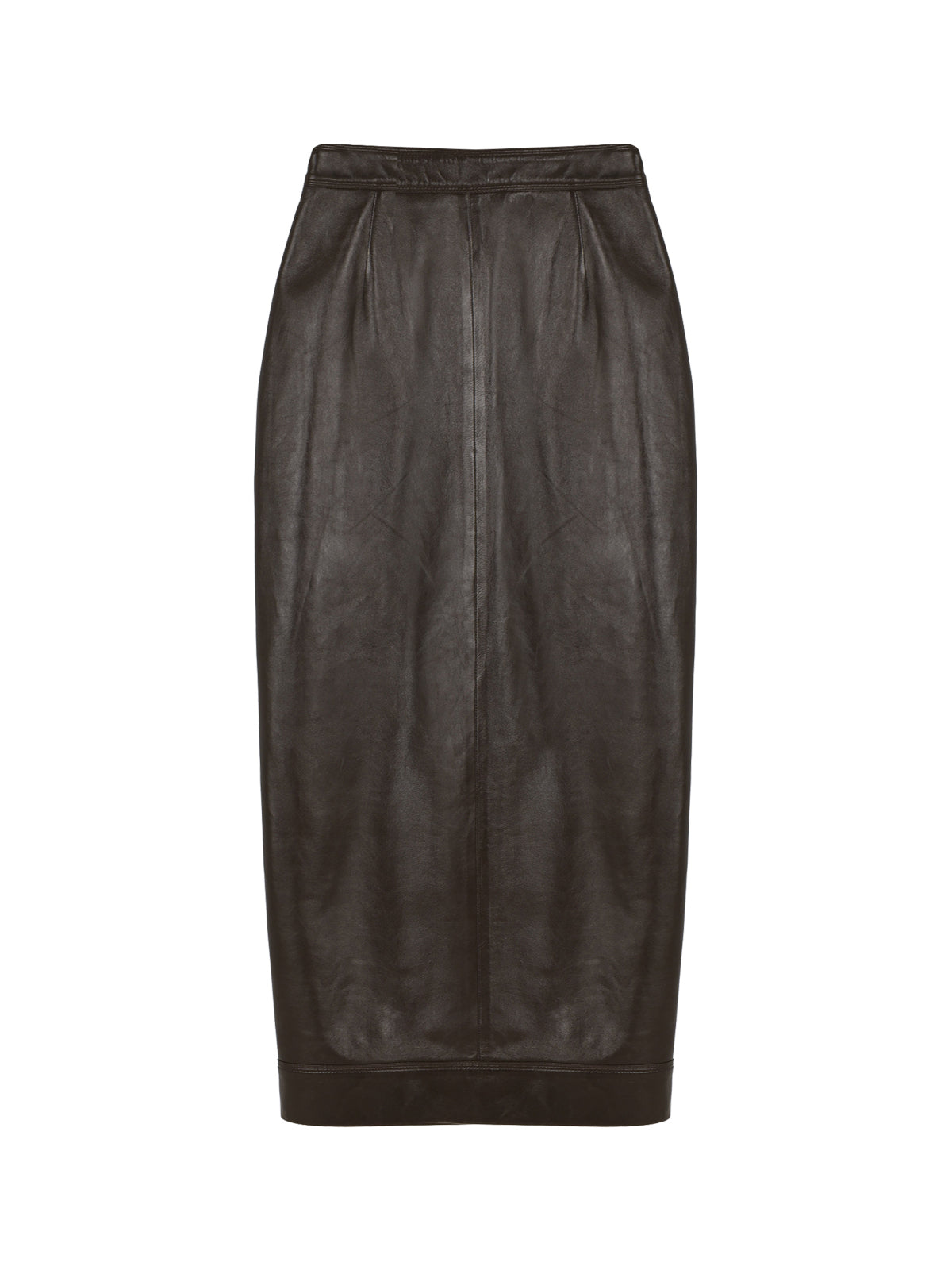 Snapped Maxi Leather Skirt