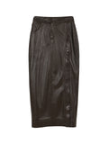 Snapped Maxi Leather Skirt