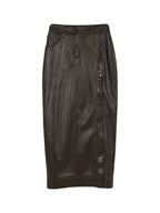 Snapped Maxi Leather Skirt