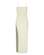 Stitched Leather Midi Dress