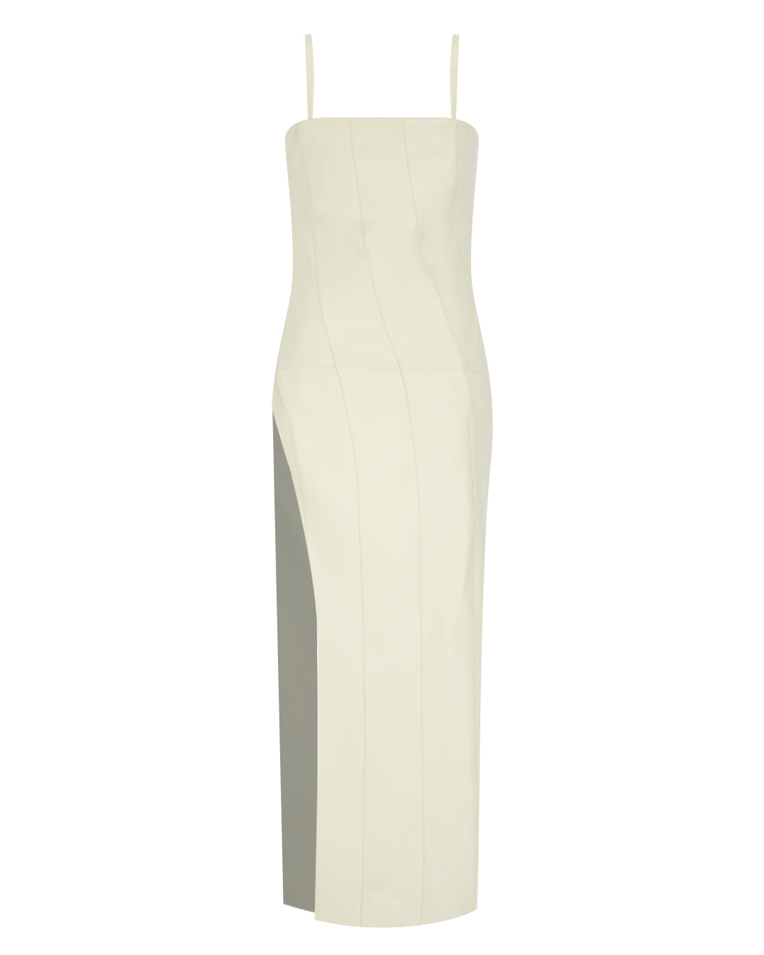 Stitched Leather Midi Dress