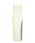 Stitched Leather Midi Dress