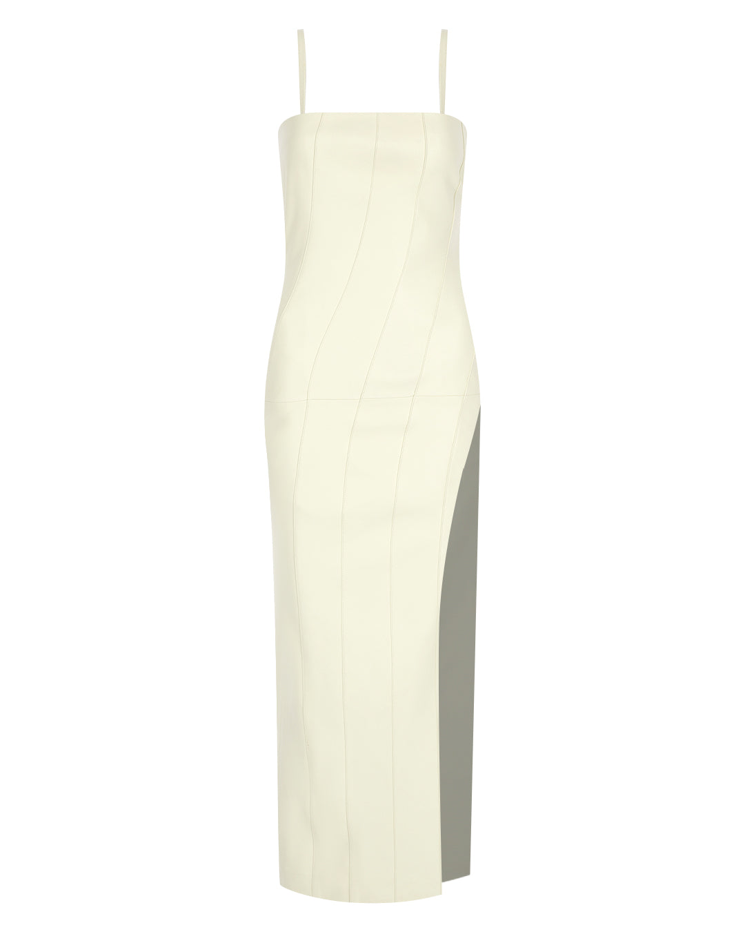 Stitched Leather Midi Dress