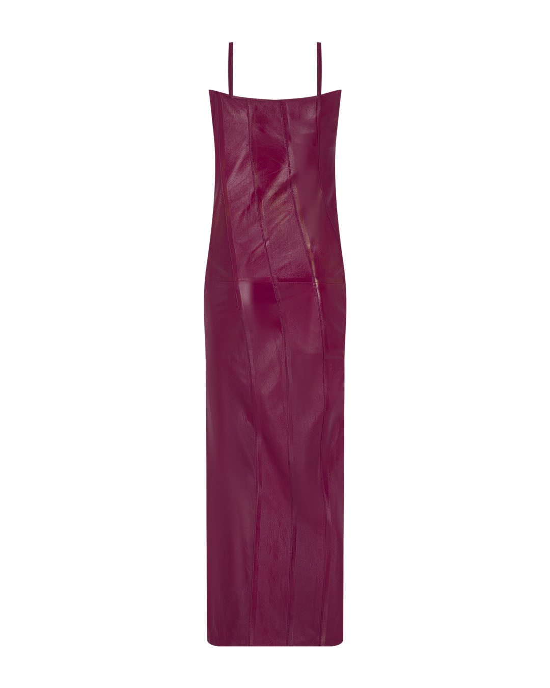 pink leather midi dress Viviana Faux Leather Midi Dress - Mauve