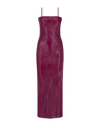 Stiched Leather Midi Dress