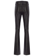 Straight Cut Stretch Leather Pants