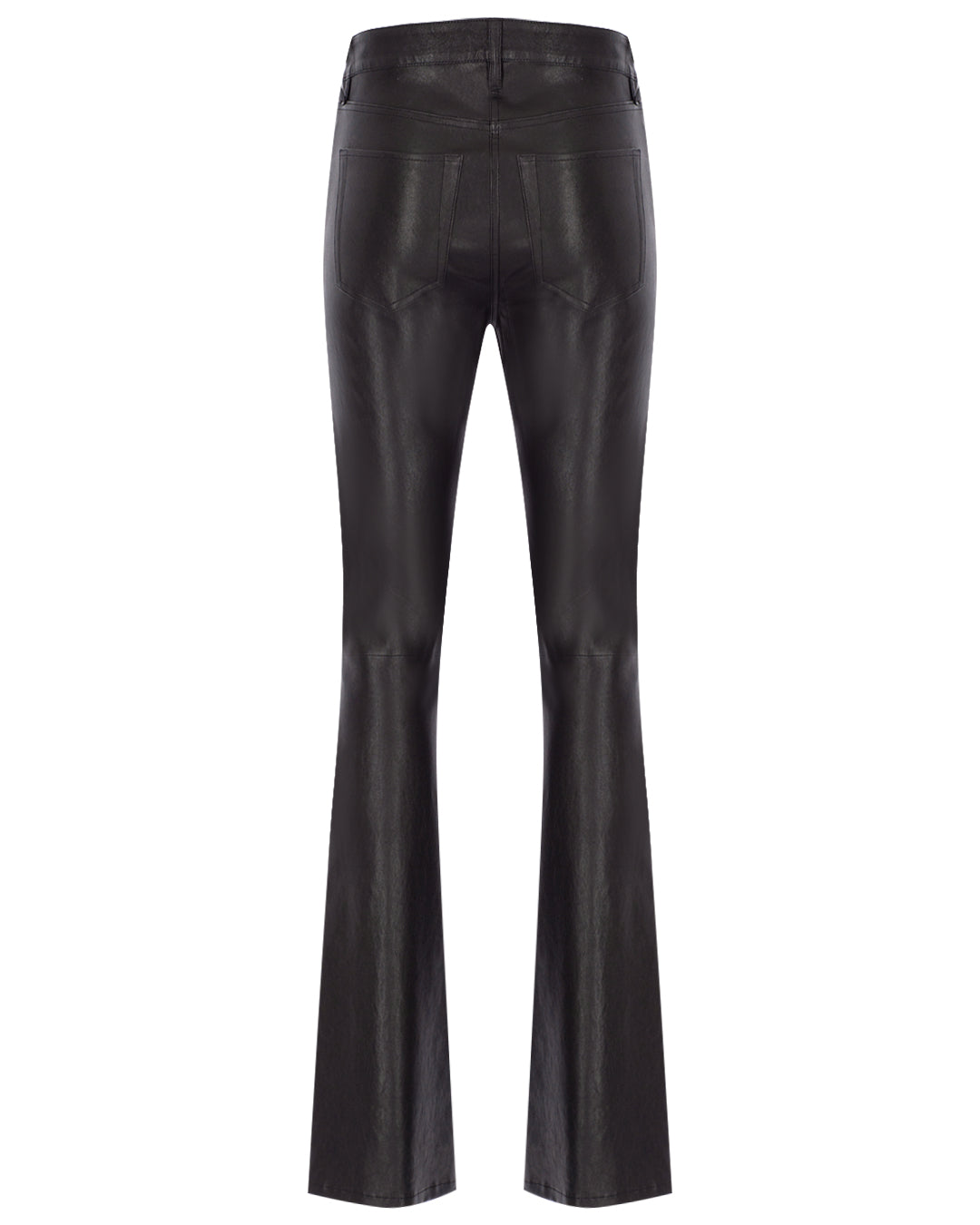 Straight Cut Stretch Leather Pants