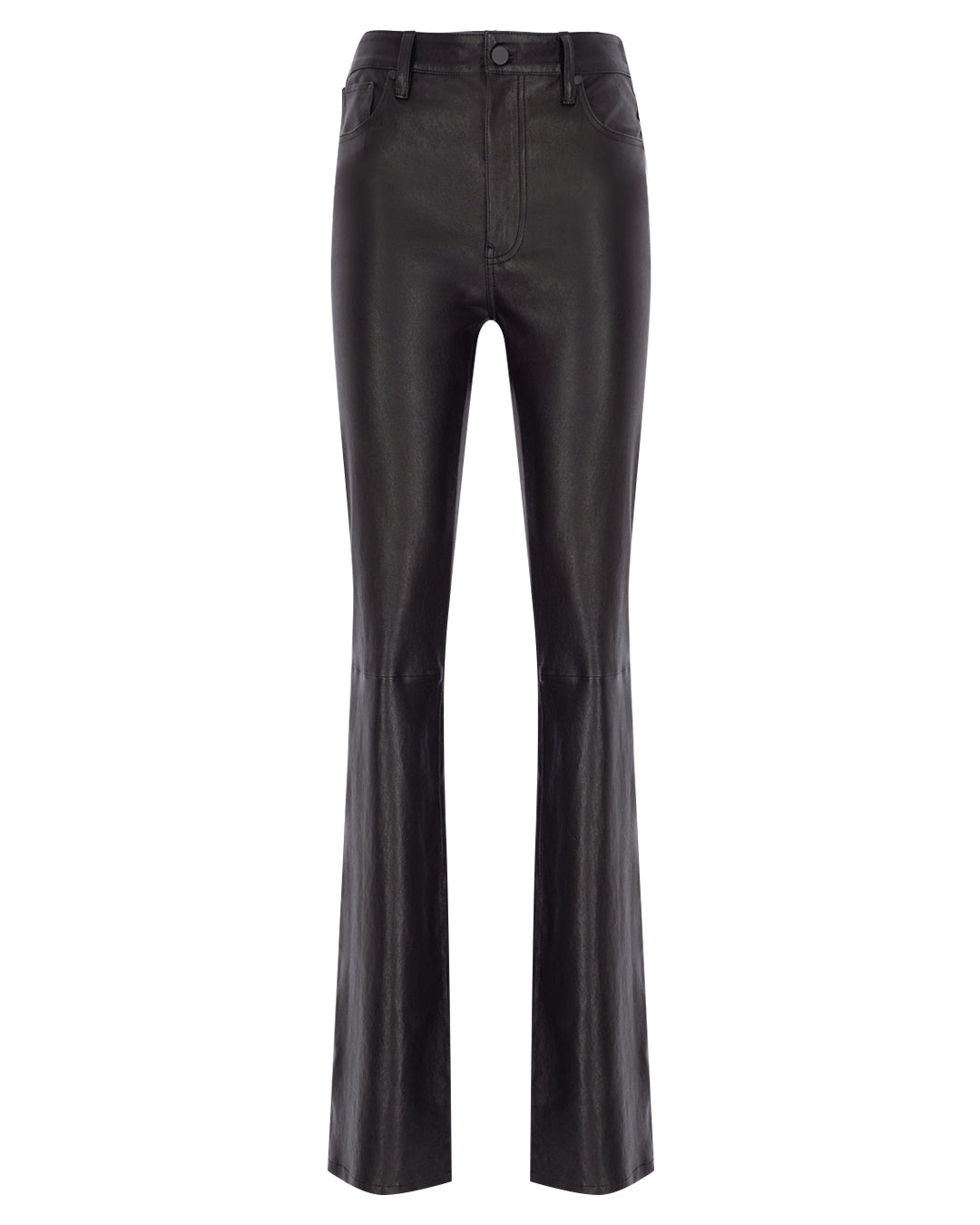 Straight Cut Stretch Leather Pants