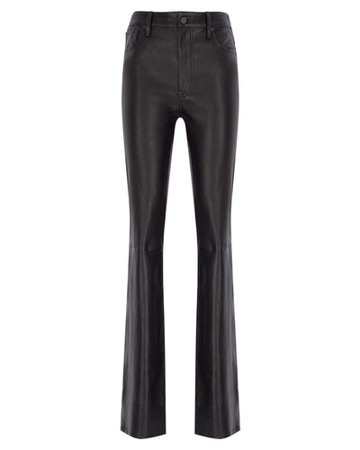 Straight Cut Stretch Leather Pants