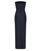 Strapless Denim Maxi Dress