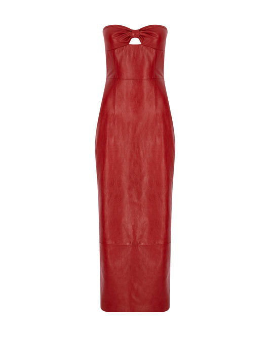 Zeynep Arçay Resort 2026 - Strapless Leather Dress