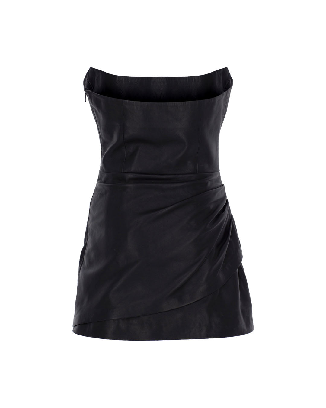 Strapless Leather Mini Dress