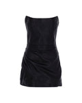 Strapless Leather Mini Dress