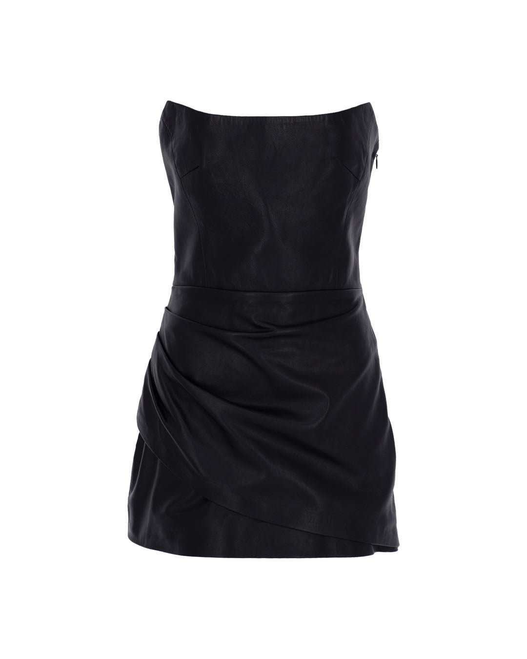 Strapless Leather Mini Dress