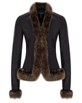 Stretch Leather Fur Blazer