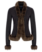 Stretch Leather Fur Blazer