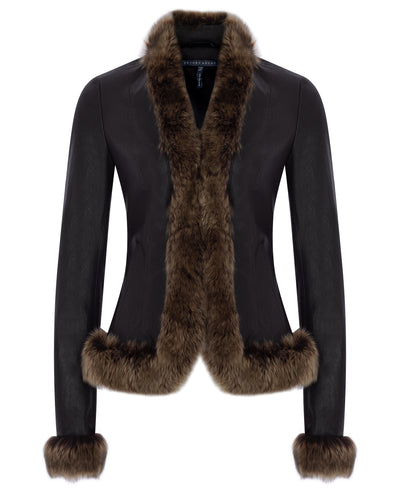 Stretch Leather Fur Blazer