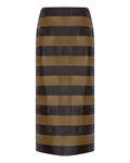 Striped Leather Pencil Skirt