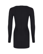 Technical Wool Mini Dress w Lace