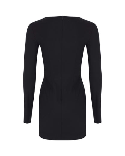Technical Wool Mini Dress w Lace